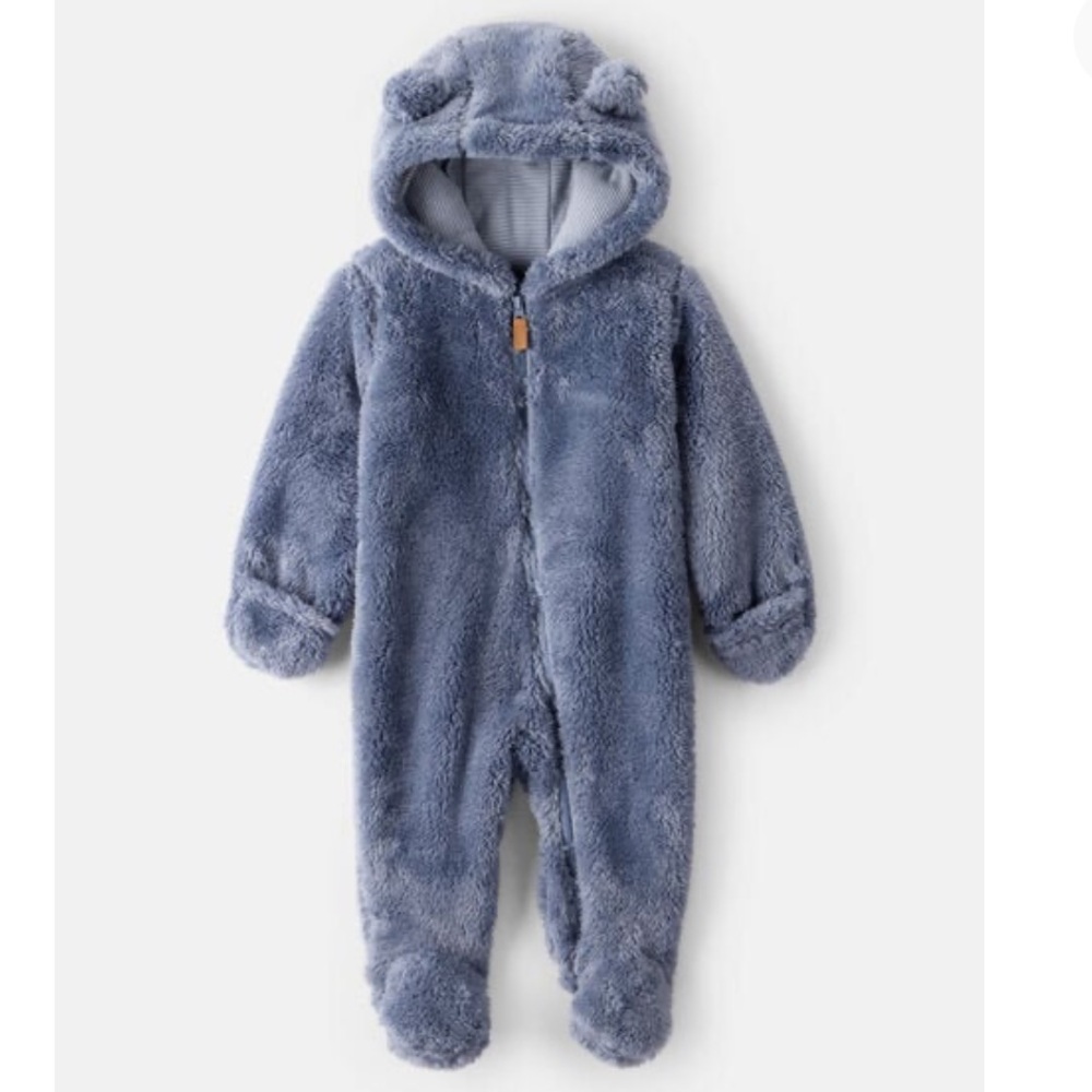 Carters Sherpa Long-Sleeve Hooded Jumpsuit